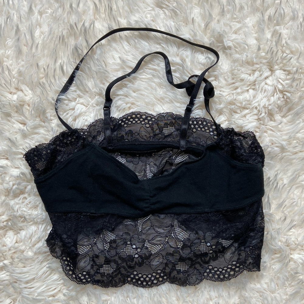 Black Lace-Back Crop Top/Bra